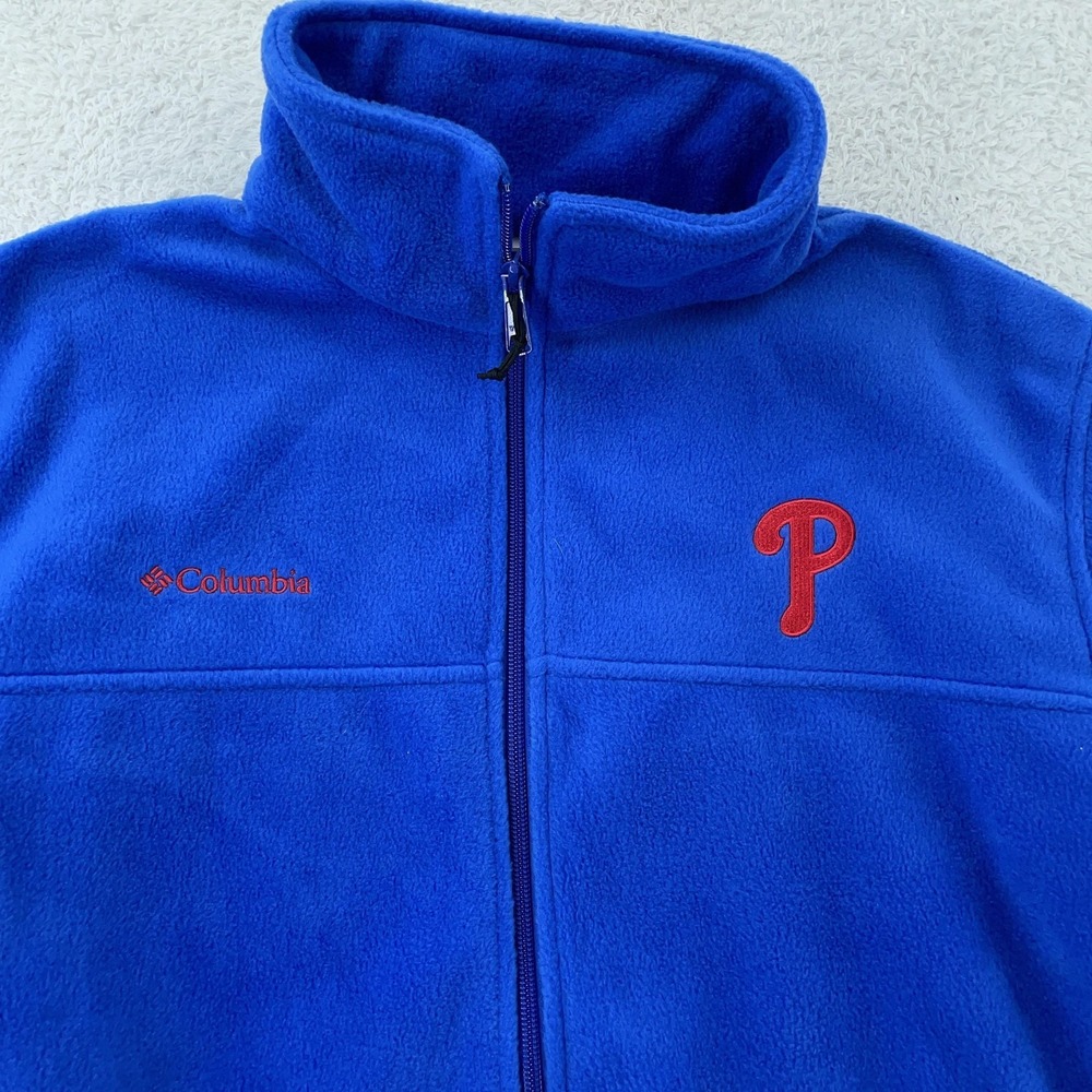 Philadelphia Phillies Columbia Fleece Jacket Large MLB Baseball Full Zip‎ Steens